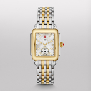 Ladies Deco 16 Two-Tone Watch Diamond & Mother of Pearl Dial