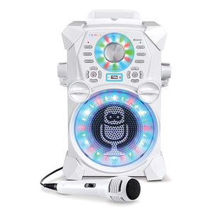 HD Karaoke System with LED Disco Lights White