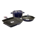 Cast Iron 4pc Cookware Set Dark Blue