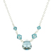 Lita Swarovski Aquamarine Colored Necklace With Sterling Silver Chain 18"