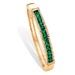PalmBeach Jewelry Round Pave Simulated Emerald Green Crystal Bangle Bracelet in Gold Tone 8"