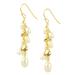 Lita Gold Over Sterling Silver Fresh Water Pearl With Pyrite Drop Earrings