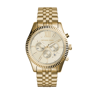 Michael Kors Mens Lexington Gold-Tone Watch