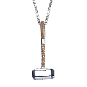 Marvel Women's Stainless Steel Thor Hammer Pendant, 18"