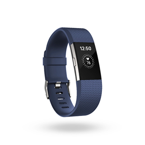 Charge 2 Heart Rate + Fitness Wristband Blue/Silver - Small