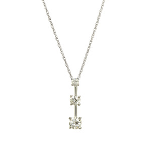 CZ Pendant with Sterling Silver Chain Necklace