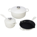 5pc Cast Iron Cookware Set White