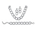 PalmBeach Jewelry 3 Piece Double Curb-Link Necklace Bracelet and Earrings Set in Silvertone