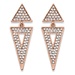 PalmBeach Jewelry Round Crystal Double Triangle Cluster Drop Earrings Rose Gold-Plated 1.75"