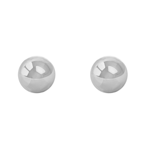 14K White Gold 9mm High Polish Ball Stud Earrings