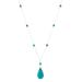 Lita Sterling Silver Chain Necklace with Turquoise Beads and Pendant,16"
