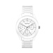 Womens White Ceramic 3 Subdial WatchWhite Dial