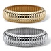 PalmBeach Jewelry Shrimp-Style Two-Piece Bangle Bracelet Set in Gold Tone and Silvertone