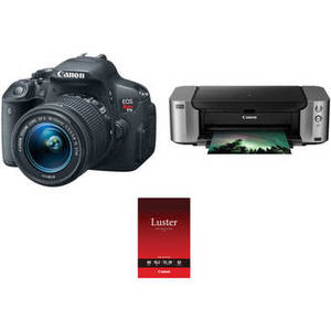 EOS Rebel T5i DSLR Camera with 18-55mm Lens and Inkjet Printer Kit