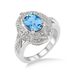 Blue Topaz & Diamond Ring Size 7