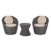 Bella Bollo Round Wicker 3pc Bistro Set
