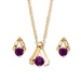 PalmBeach Jewelry 2 Piece Round Birthstone Necklace and Earrings Set in Yellow Gold Tone
