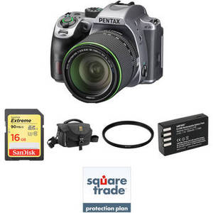 K-70 DSLR Camera with 18-135mm Lens Deluxe Kit (Silver)