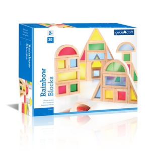Guidecraft Rainbow Blocks 30 Asst Shapes