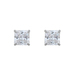 14K White Gold 5mm Princess Cut Cubic Zirconia Stud Earrings