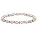 Lita White Pearl With Swarovski Pink Crystal Stretch Bracelet