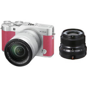 X-A3 Mirrorless Digital Camera with 16-50mm and Black 23mm f/2 Lenses (Pink)