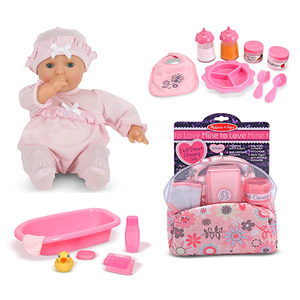 Lets Play Dolls Bundle - Jenna Doll Feeding Set Diaper Bag & Bath Set