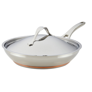 12" Nouvelle Copper Stainless Steel Covered French Skillet