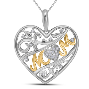  1/10 CTW HEART MOM PENDANT