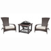 Cocktail Table Fire Pit and Set of 2 Coconino Wicker Chairs