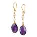 Amethyst and Pearl With Gold Plated Sterling Silver Earrings