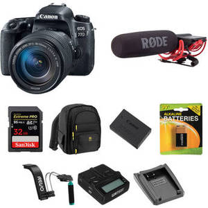 EOS 77D DSLR Camera with 18-135mm Lens Video Kit