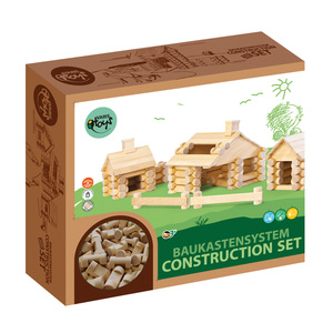 KSM Toys Traditional All Wood Log Construction Set with Endless Combinations 111 Piece Set
