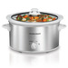 4 Quart Slow Cooker - White/Silver