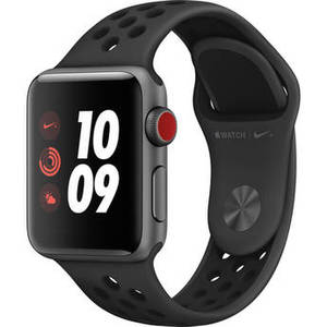 Watch Nike+ Series 3 38mm Smartwatch (GPS + Cellular, Space Gray Aluminum Case, Anthracite/Black Nike Sport Band)