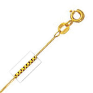 10k Yellow Gold 18"  0.6 mm Box Chain Necklace - O Ring Clasp