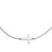 Sterling Silver Large Sideways Cross Necklace - 18 Inch