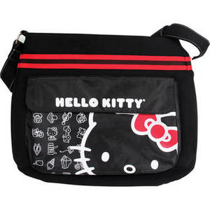 Hello Kitty Canvas Messenger Bag (Black)