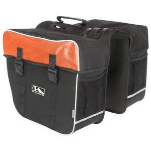 Ventura Amsterdam Double Bicycle Pannier Bag in Black/Orange