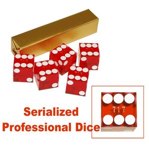 Trademark Global 19mm A Grade Serialized Set of Casino Dice-Red