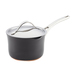 3.5qt Nouvelle Copper Hard Anodized Straining Saucepan w/ Lid