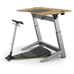 Locus Bundle with White Oak Desk, Matte Black Seat, and Anti-Fatigue Mat (30 x 60")