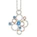 Ladies Sterling Silver Genuine Blue Topaz and 1/3 cttw Diamond Pendant
