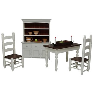 The Queen's Treasures 23 pc Farm Furniture & Accessories, 18" Doll Table and Chairs, Hutch, Food, Dishes
