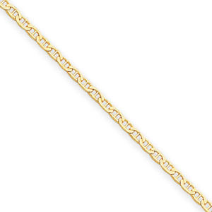 14k Yellow Gold 1.5mm Anchor Link Chain Ankle Bracelet - 10 Inch - Lobster-claw