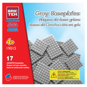 Brictek Grey Assorted Baseplates Set