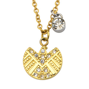 Marvel Women's Gold-Plated Gem S.H.I.E.L.D. Logo Pendant, 18"