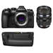 OM-D E-M1 Mark II Mirrorless Micro Four Thirds Camera with 12-40mm f/2.8 Lens and Battery Grip Kit