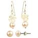 Lita Sterling Silver Pink Freshwater Pearl and Rose Quartz Earring Set