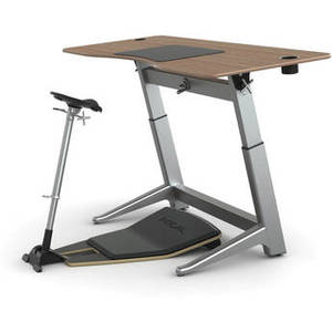 Locus Bundle with Black Walnut Desk, Matte Black Seat, and Anti-Fatigue Mat (30 x 72")